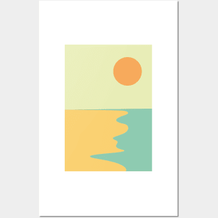 Wavey sea abstract illustration Posters and Art